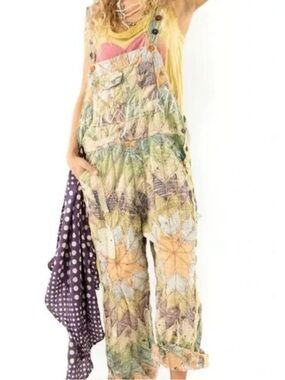 Magnolia Pearl Quilted Appliqué Overalls